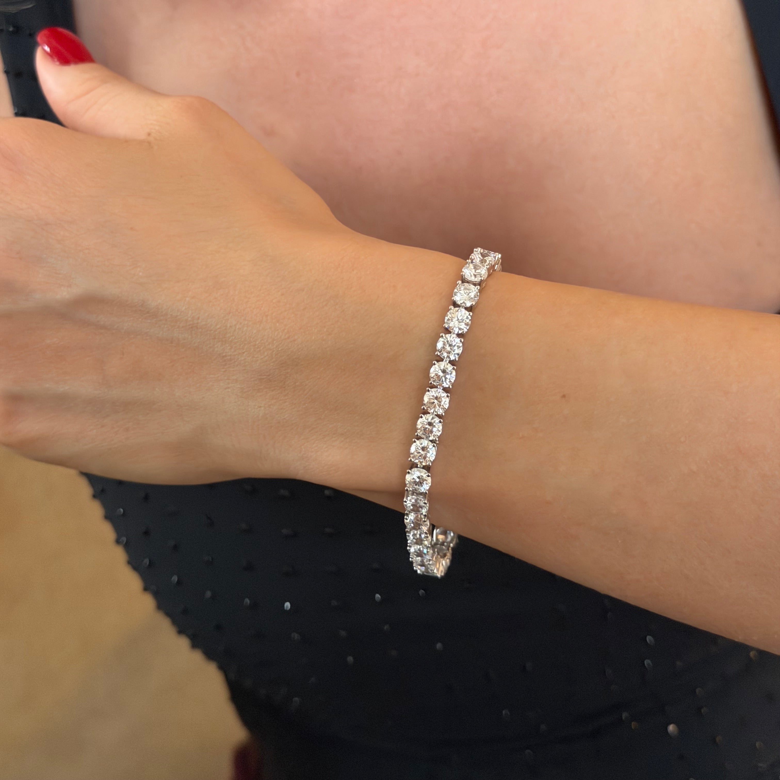 925 | 5Ct Mozanit Taş Su Yolu Bileklik