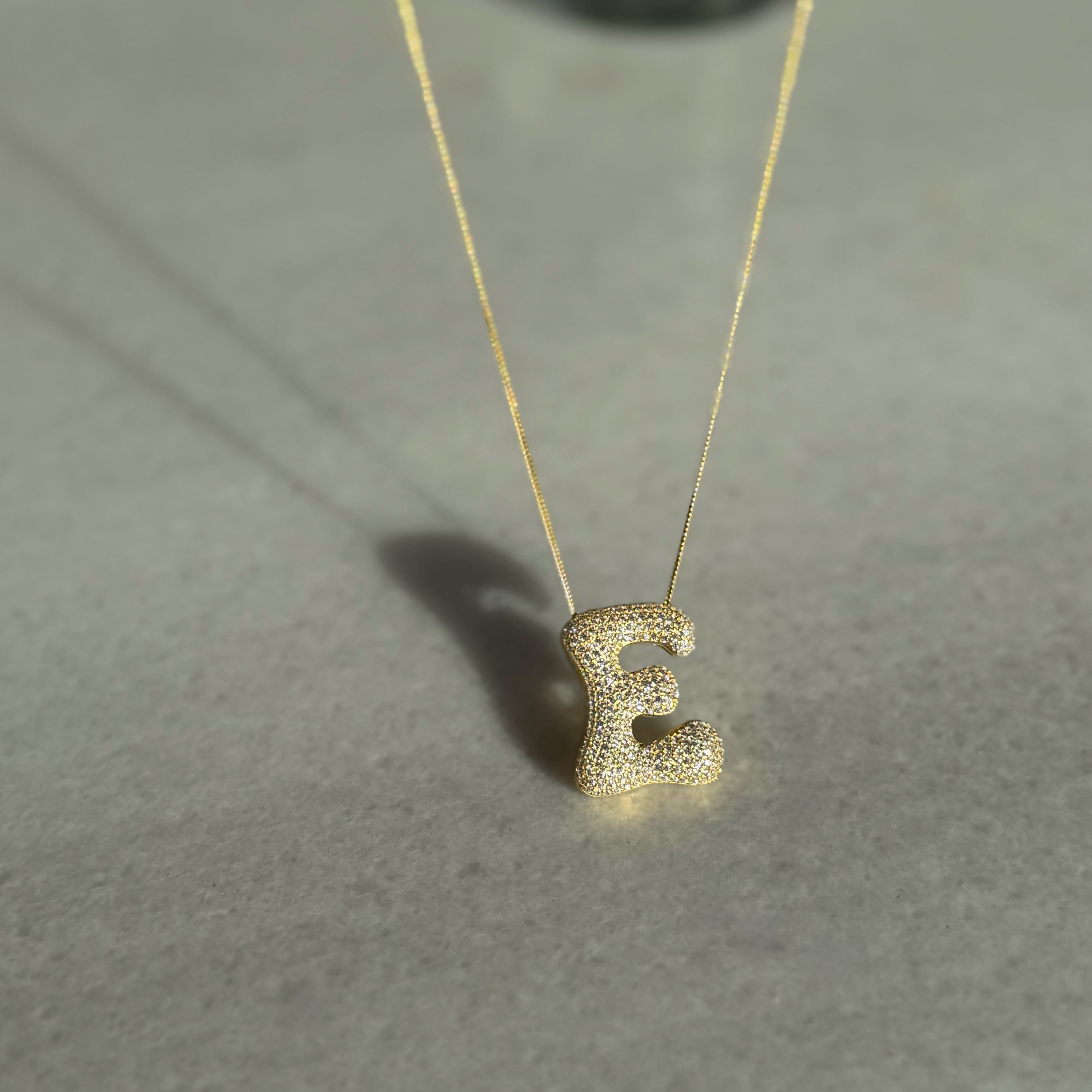 925 | Taşlı Bubble Harf Kolye