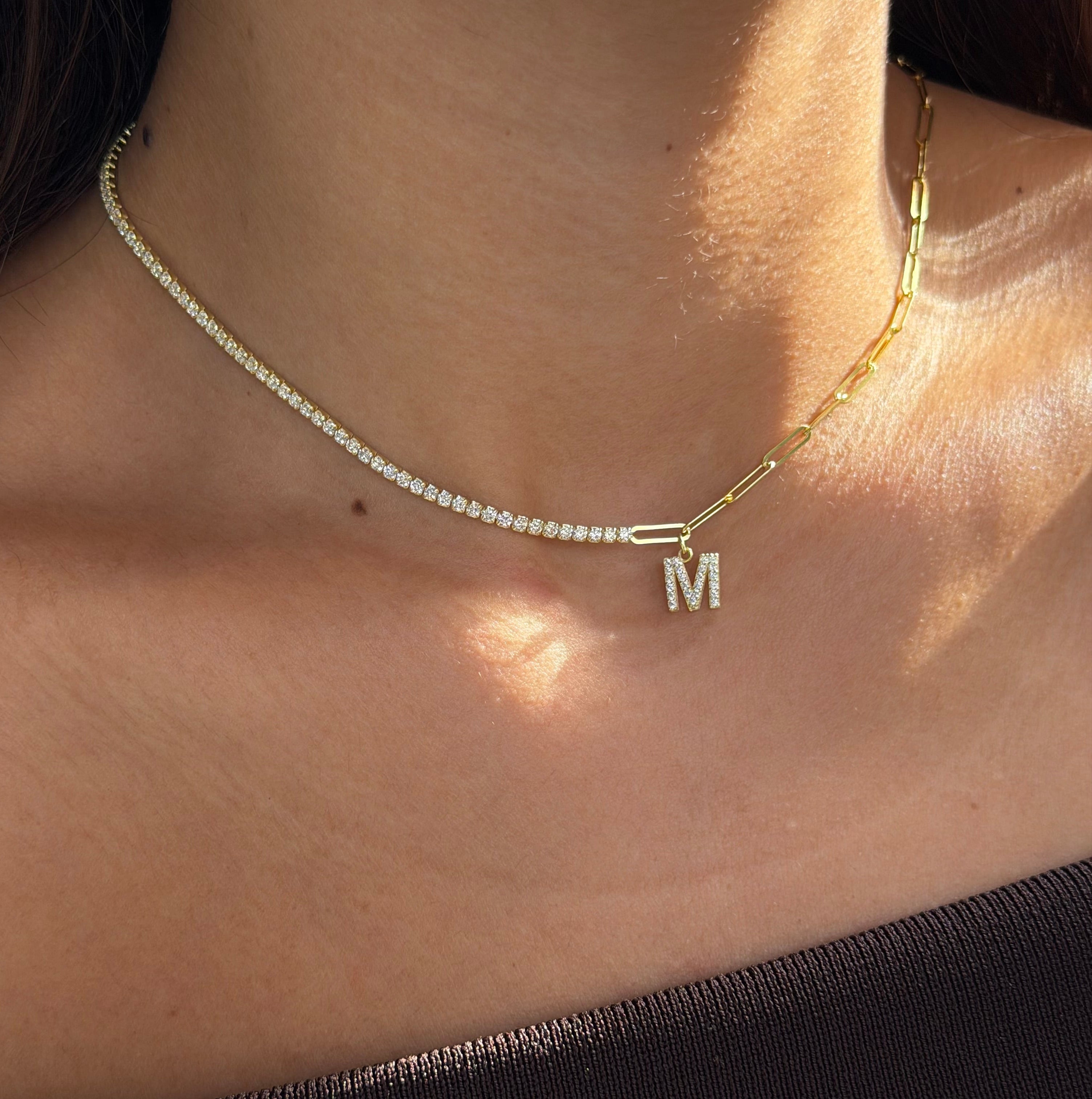 925 | Taşlı Harf Kolye