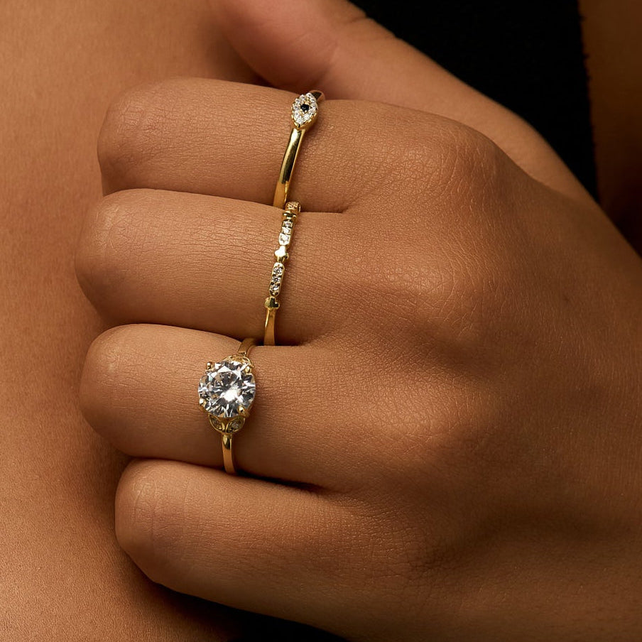 925 | Oval Çok Taşlı Yüzük